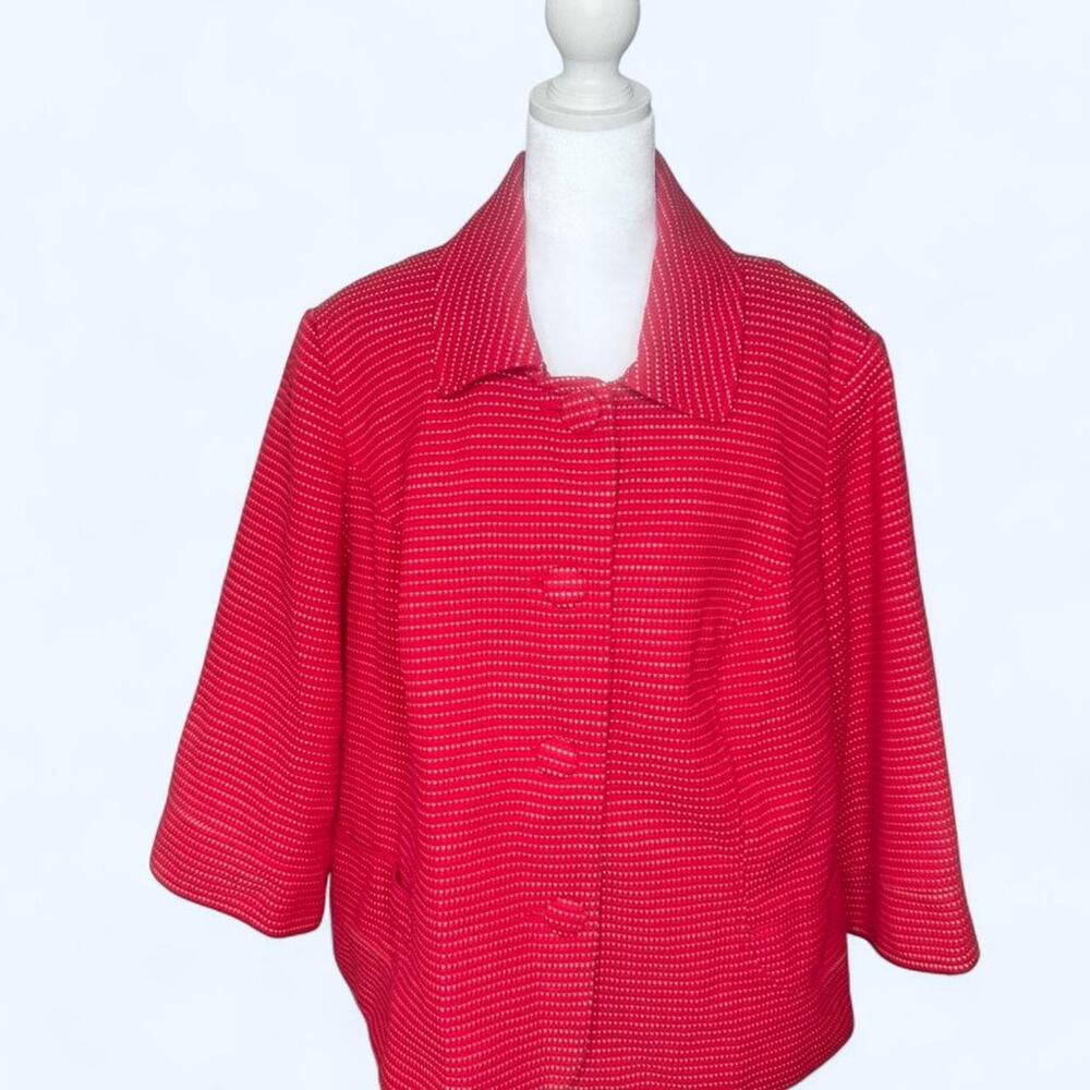 Lane Bryant Red Textured Button-Up Blazer | Size 24 ❤️